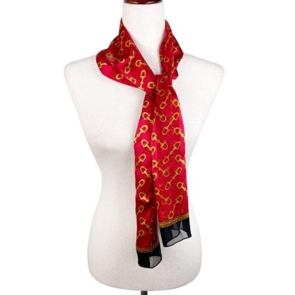 Echo Accessories - Echo Scarf Sill Red and Gold | Vintage | Western | Equestrian | Quiet Luxury